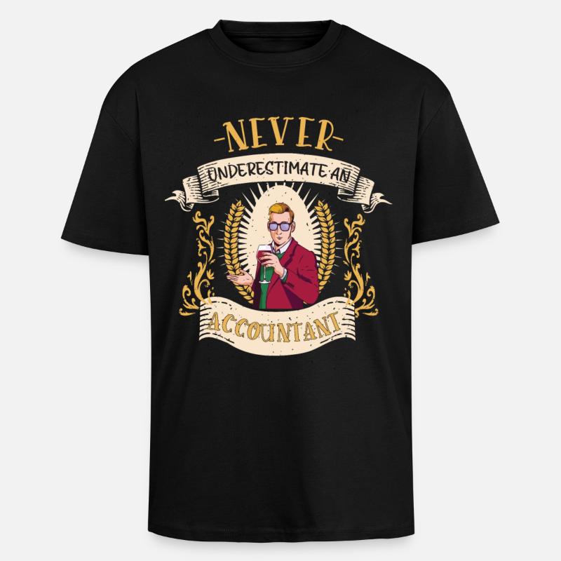 Cadeau drôle de comptabilité comptable - T-shirt unisexe oversize épais - noir