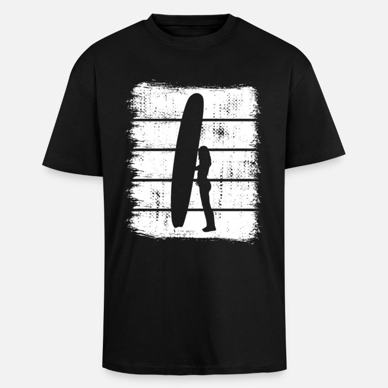 Conception de surfeur - T-shirt unisexe oversize épais - noir