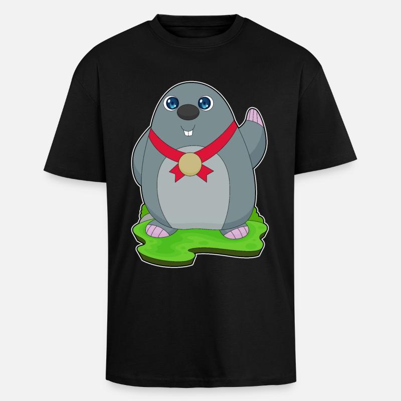 Mole Medal - Unisex Oversized Heavyweight T-shirt - black