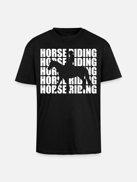 Équitation - T-shirt unisexe oversize épais - noir