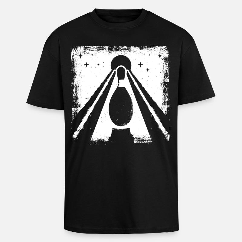 Graphique de quilles de bowling - T-shirt unisexe oversize épais - noir
