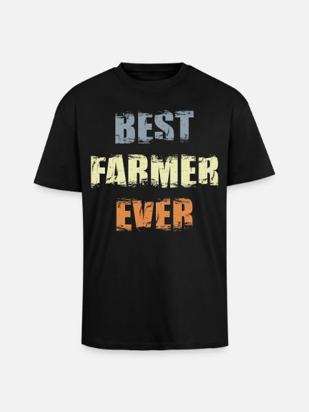 Best farmer of all time - Unisex Oversized Heavyweight T-shirt - black