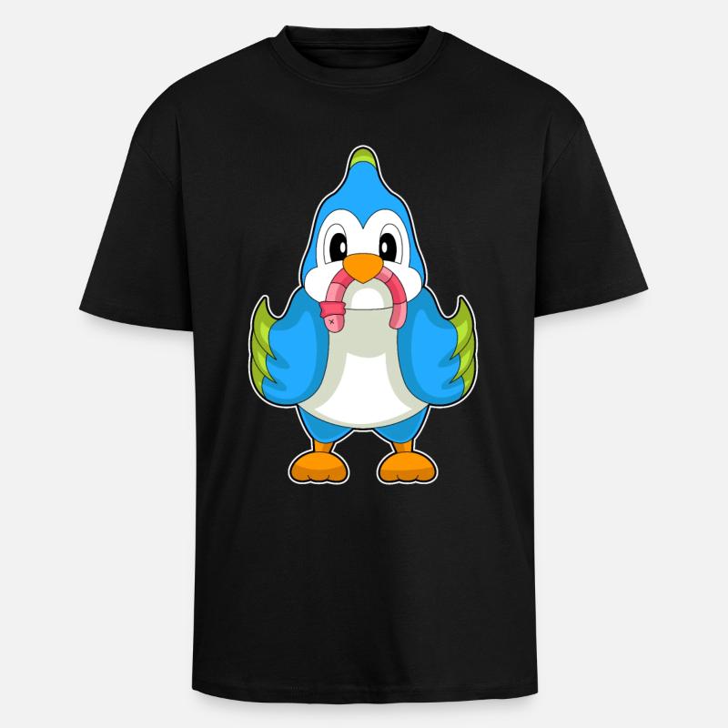 Ver perroquet - T-shirt unisexe oversize épais - noir