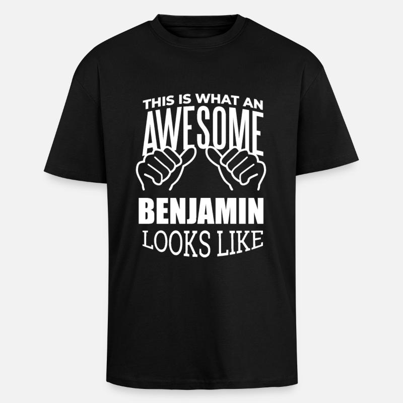Benjamin - Oversized Heavyweight Unisex T-Shirt - Schwarz
