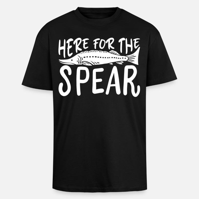 Here for the spear - Unisex Oversized Heavyweight T-shirt - black