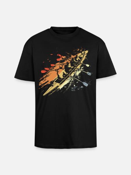 Retro Rowing Team Graphic - Unisex Oversized Heavyweight T-shirt - black