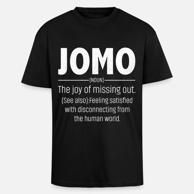 Jomo Defination Lustig - Oversized Heavyweight Unisex T-Shirt - Schwarz
