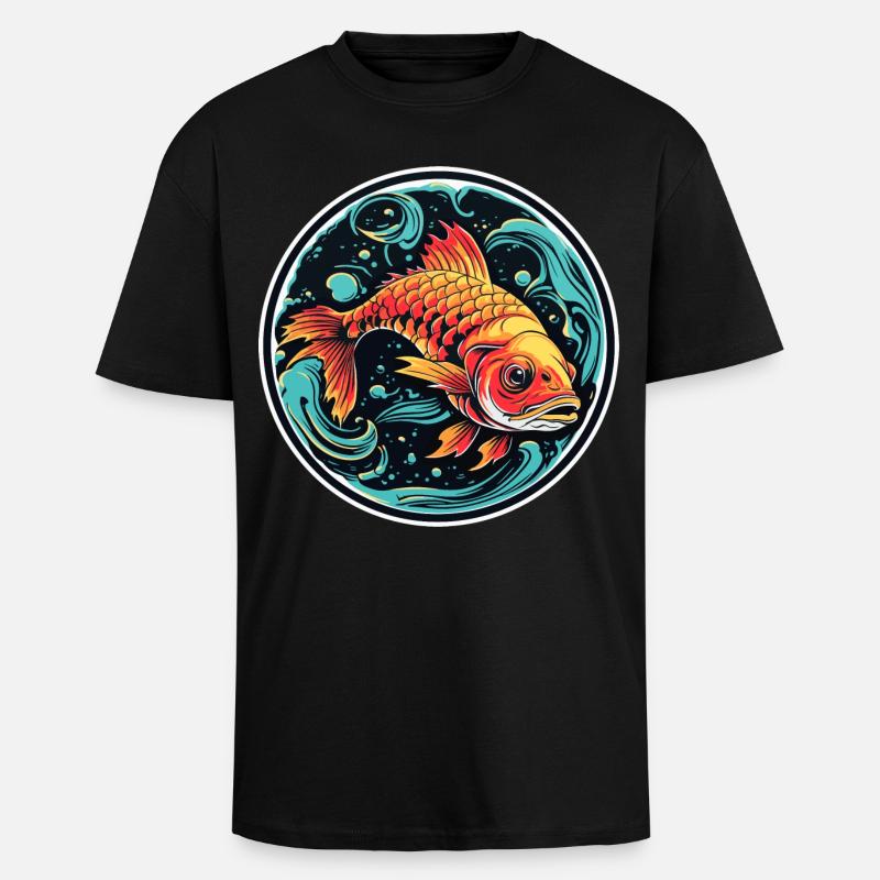 Illustration de poisson - T-shirt unisexe oversize épais - noir