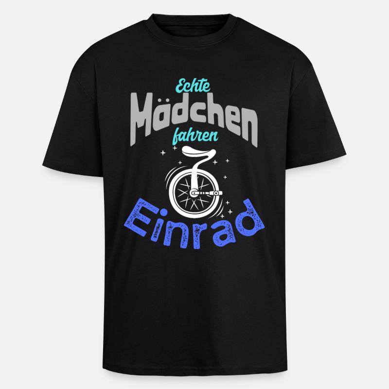 Echte Mädchen fahren Einrad - Oversized Heavyweight Unisex T-Shirt - Schwarz