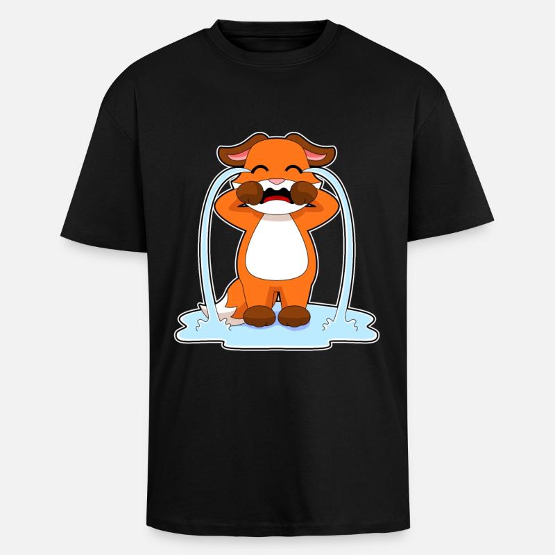 Fuchs weint - Oversized Heavyweight Unisex T-Shirt - Schwarz