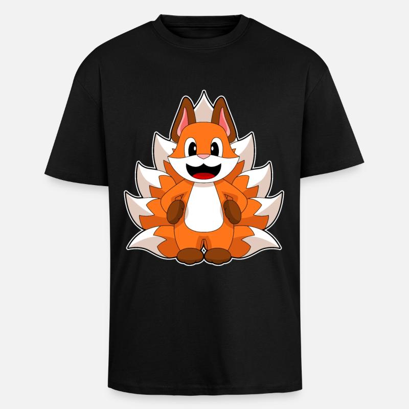 Funny Fox - Unisex Oversized Heavyweight T-shirt - black