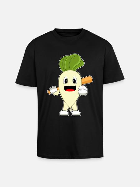 Radish Baseball Baseball Bat - Unisex Oversized Heavyweight T-shirt - black