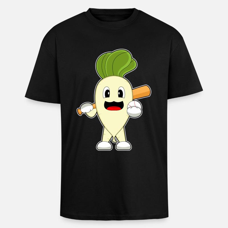 Radieschen Baseball Baseballschläger - Oversized Heavyweight Unisex T-Shirt - Schwarz