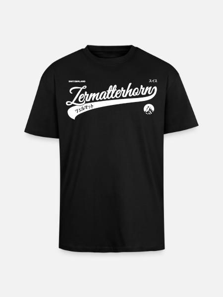 ZERMATTERHORN - Oversized Heavyweight Unisex T-Shirt - Schwarz