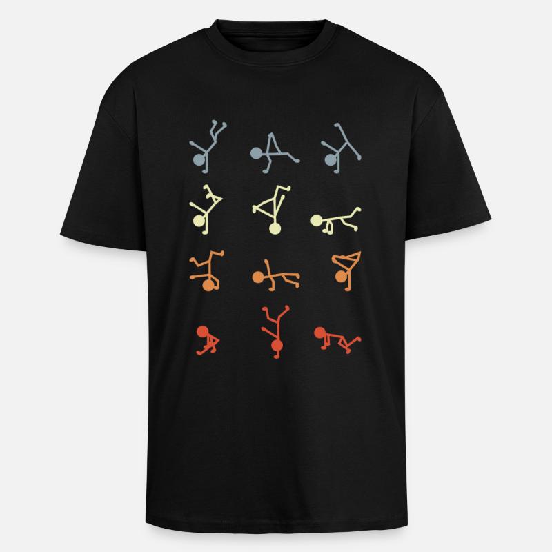 Figurines bâton breakdancer - T-shirt unisexe oversize épais - noir
