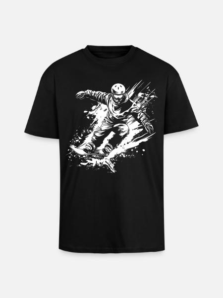 Snowboarders - T-shirt unisexe oversize épais - noir