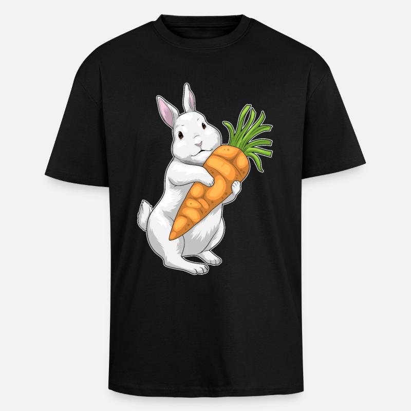 Lapin Carotte - T-shirt unisexe oversize épais - noir