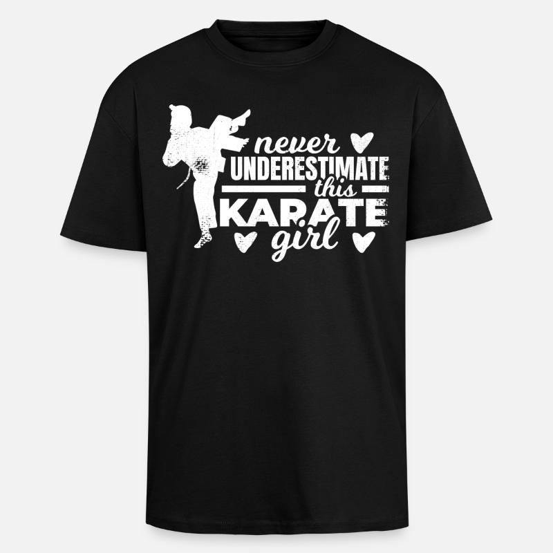 Karate Mädchen - Oversized Heavyweight Unisex T-Shirt - Schwarz