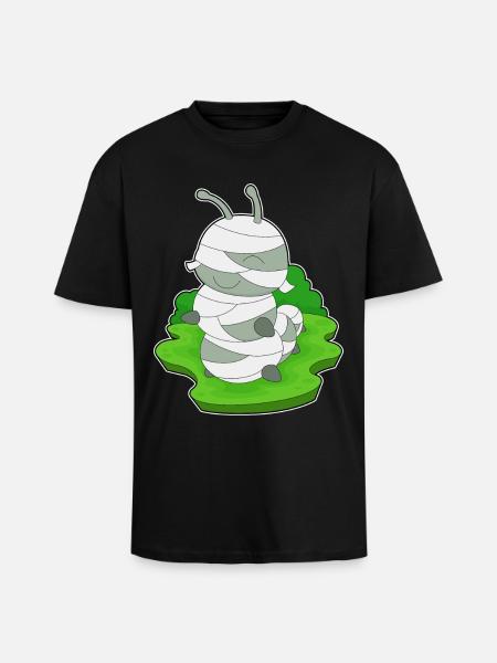 Caterpillar Halloween Mummy - Unisex Oversized Heavyweight T-shirt - black