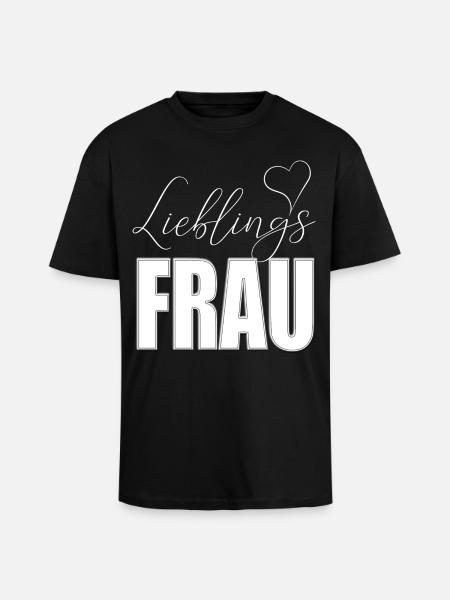 Lieblingsfrau Herz - Oversized Heavyweight Unisex T-Shirt - Schwarz