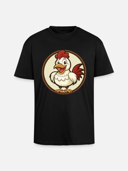 kylling, farverig, kawaii, tegneseriefigur Clipart - Unisex oversized heavyweight t-shirt - sort