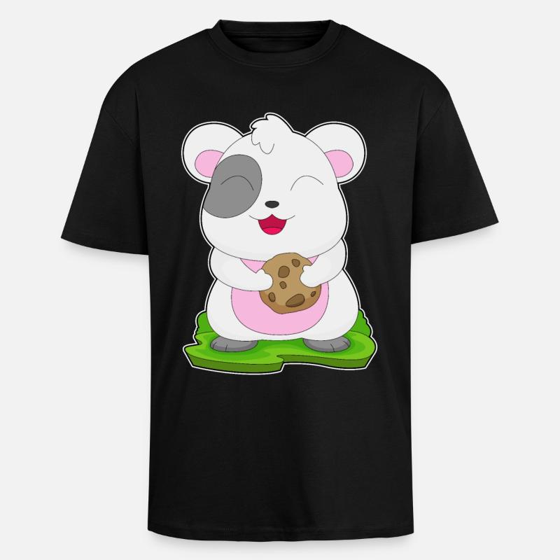 Biscuit hamster - T-shirt unisexe oversize épais - noir
