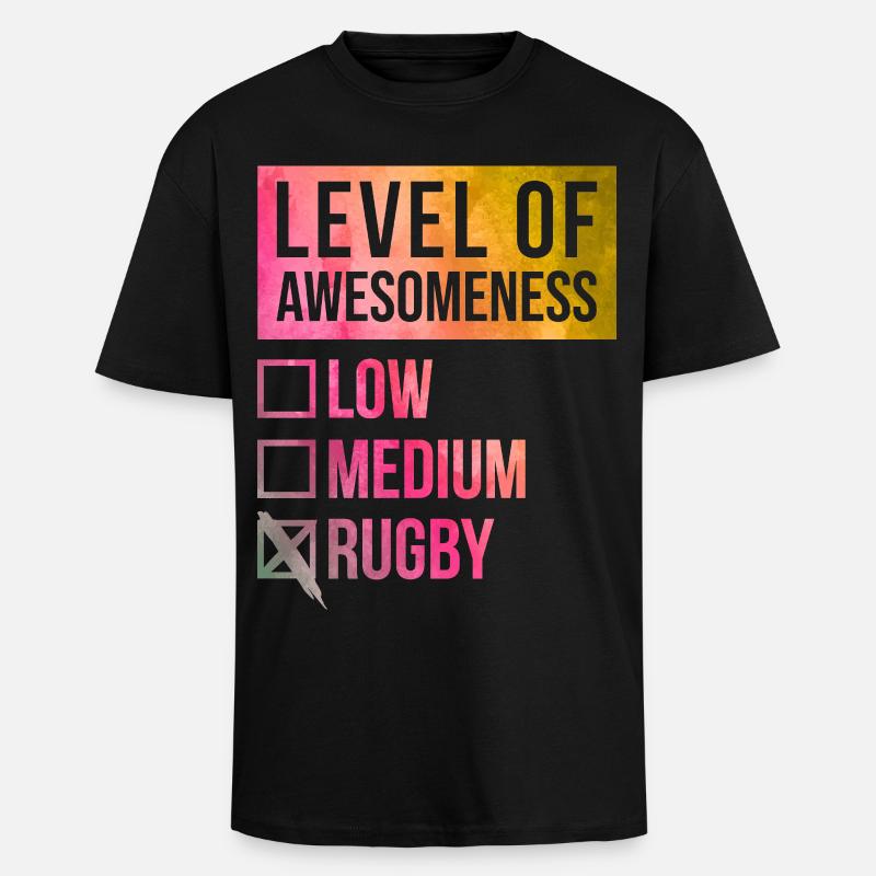 Rugby - Unisex Oversized Heavyweight T-shirt - black