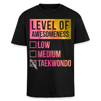 Taekwondo - Oversized Heavyweight Unisex T-Shirt - Schwarz - Vorne - Alina (178cm) & Michal (187cm)