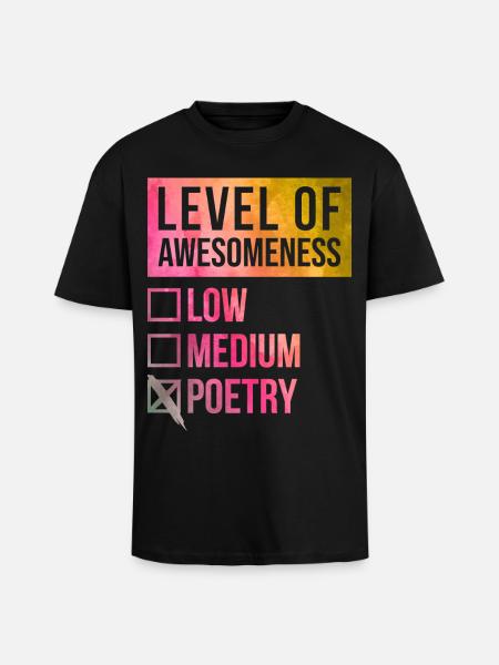 Poetry Poetry Poetry - Unisex Oversized Heavyweight T-shirt - black