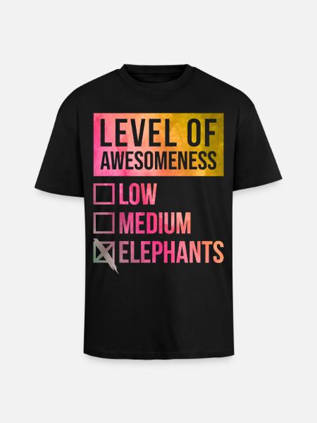 Elephant - Unisex Oversized Heavyweight T-shirt - black