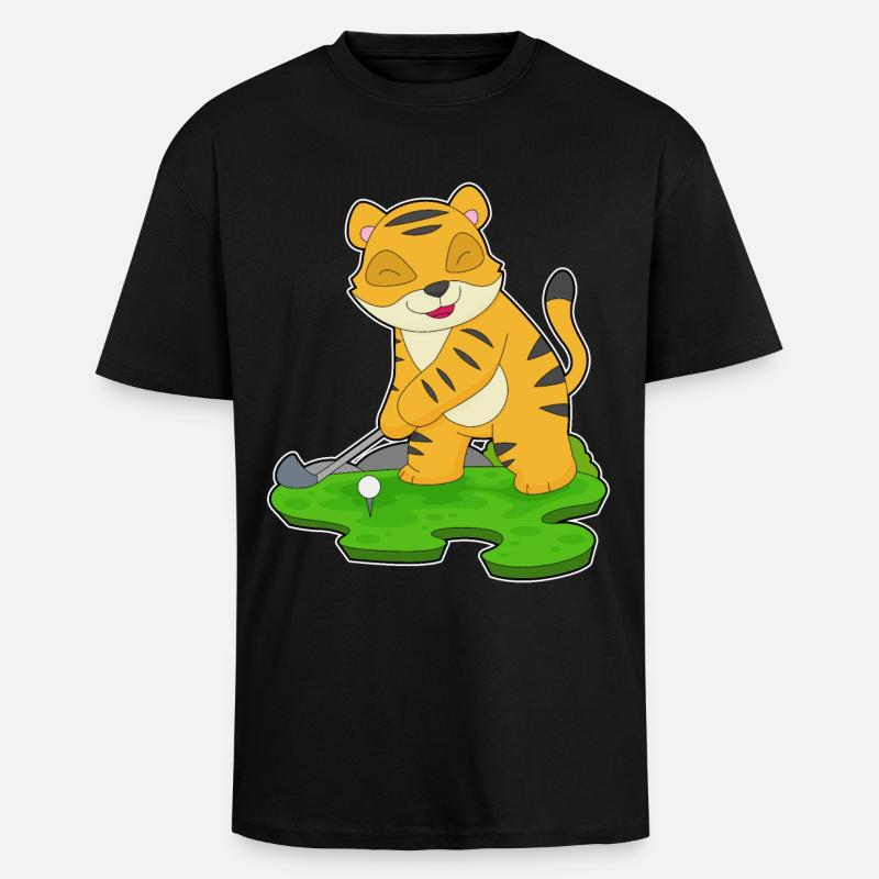 Tiger Golf Golfschläger - Oversized Heavyweight Unisex T-Shirt - Schwarz