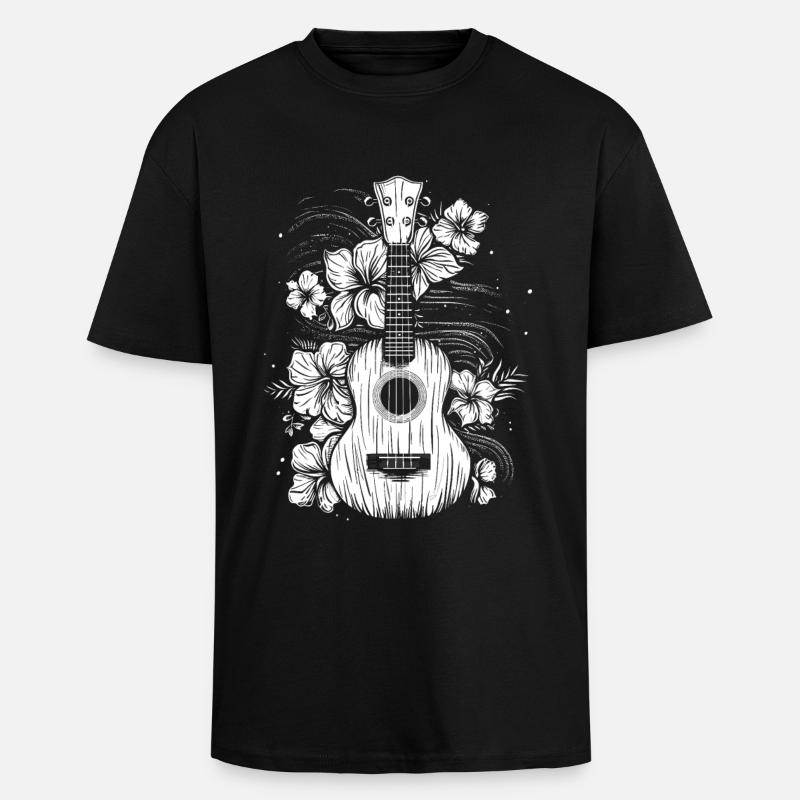 Ukulele Comic Look - Unisex Oversized Heavyweight T-shirt - black