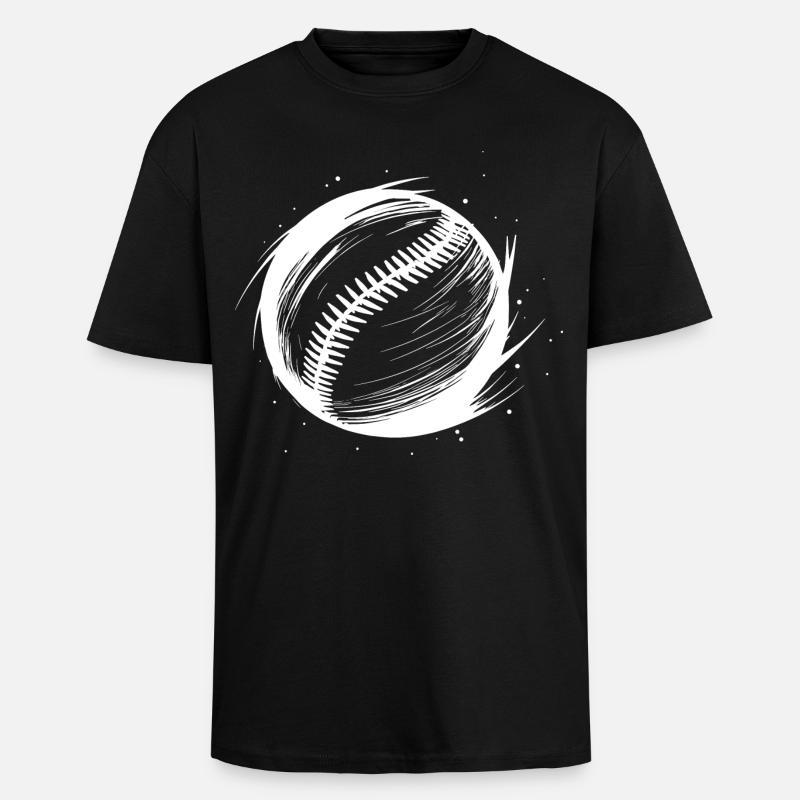 Dessin de balle de baseball - T-shirt unisexe oversize épais - noir