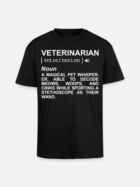 Veterinarian Dictionary - Unisex Oversized Heavyweight T-shirt - black