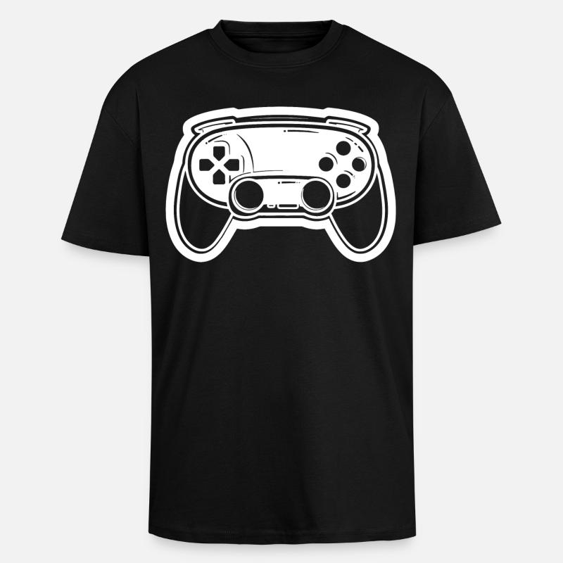 Videospiel Controller Zeichnung - Oversized Heavyweight Unisex T-Shirt - Schwarz
