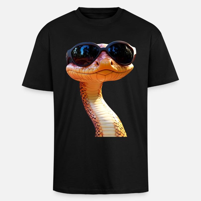 Schlange Python Kobra Mamba Klapperschlange Snake - Oversized Heavyweight Unisex T-Shirt - Schwarz