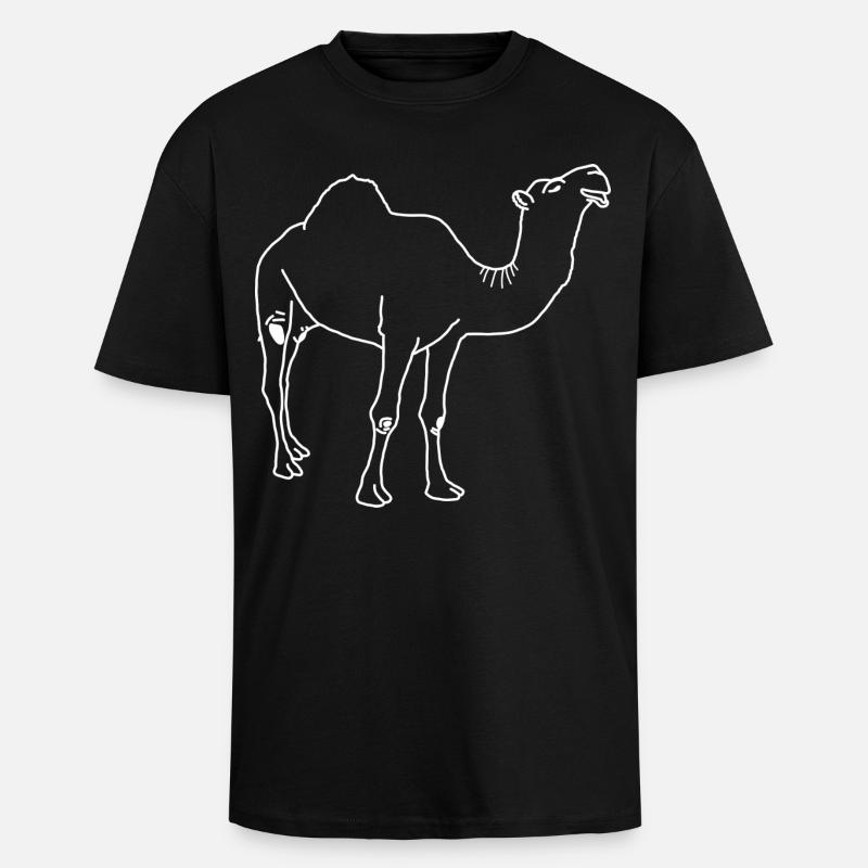 Dromedar lineart - Oversized Heavyweight Unisex T-Shirt - Schwarz