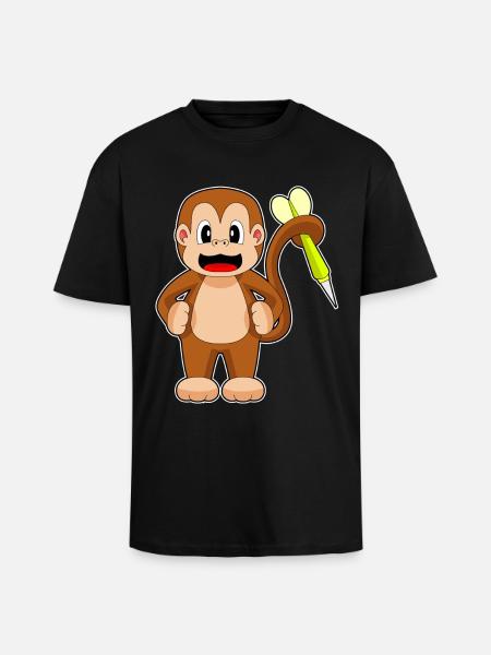 Monkey Dart Dart - Unisex Oversized Heavyweight T-shirt - black