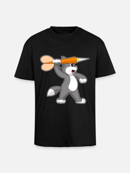 Cat Dart Dart - T-shirt unisexe oversize épais - noir