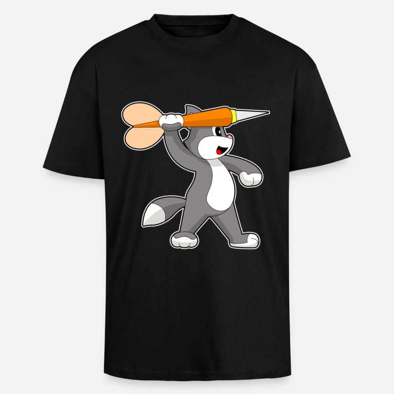 Katze Dart Dartpfeil - Oversized Heavyweight Unisex T-Shirt - Schwarz