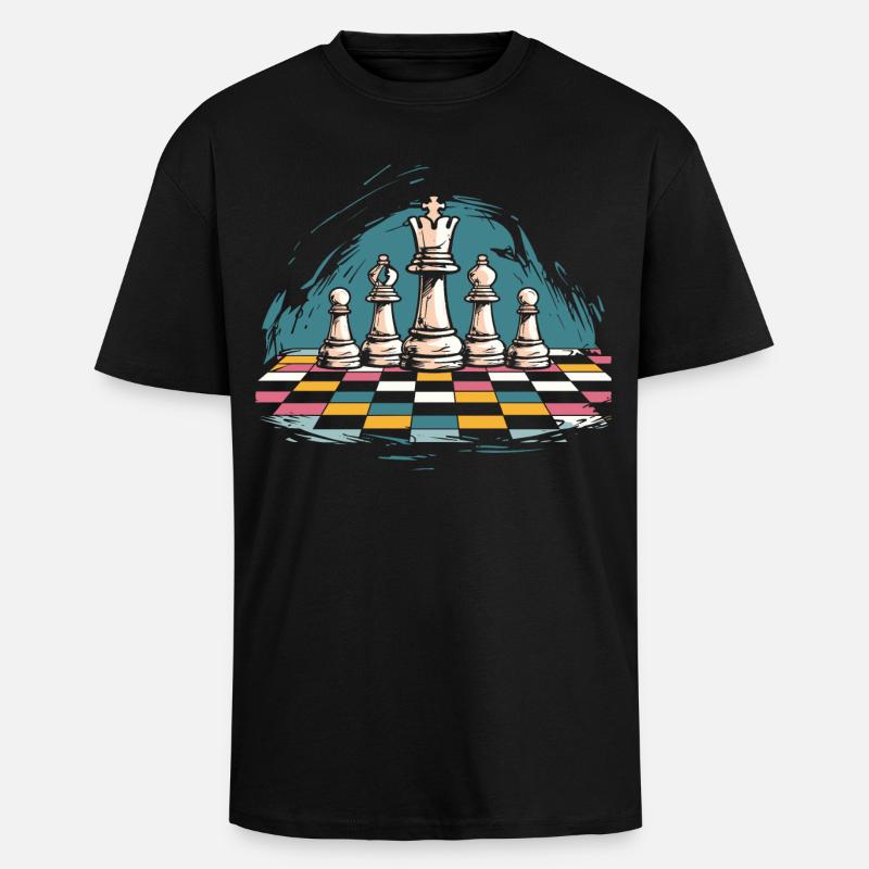Chess Graphics - Unisex Oversized Heavyweight T-shirt - black