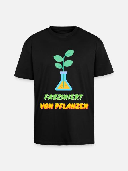 Fasziniert von Pflanzen - Oversized Heavyweight Unisex T-Shirt - Schwarz