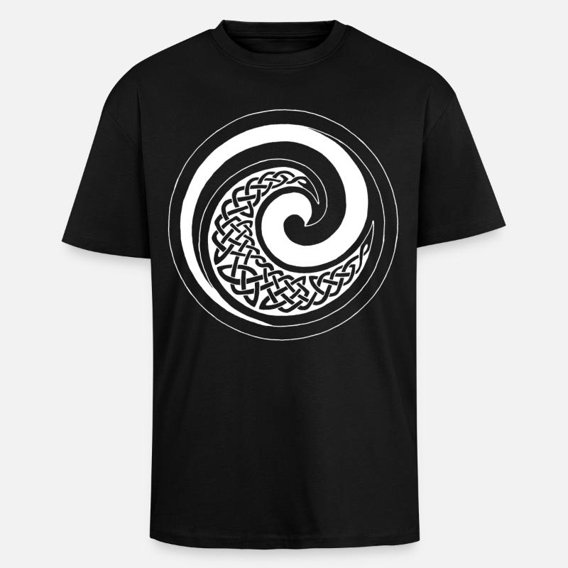 White Ocean Wave - Unisex Oversized Heavyweight T-shirt - black