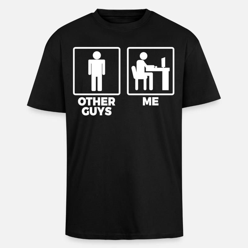 Software Engineer Stick Figures - Unisex Oversized Heavyweight T-shirt - black