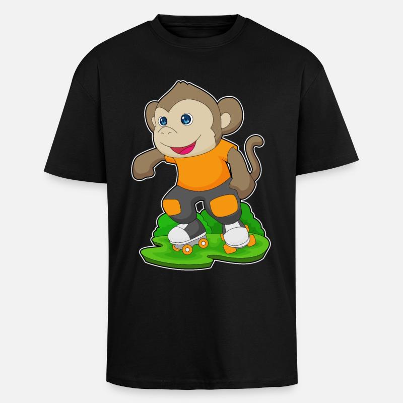 Monkey Rollers Rollers Rollers - T-shirt unisexe oversize épais - noir
