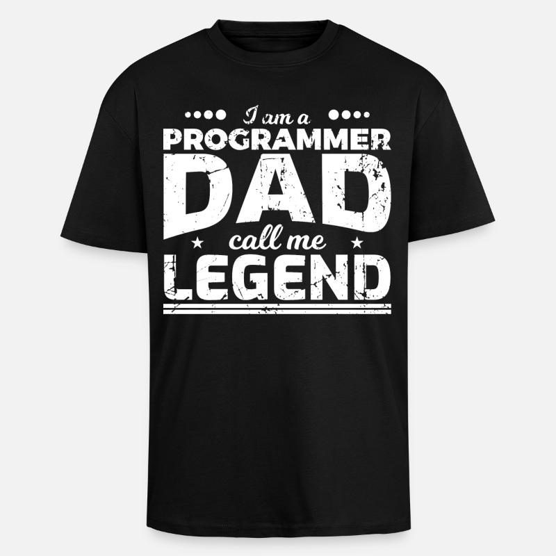 Coder Dad - Unisex Oversized Heavyweight T-shirt - black