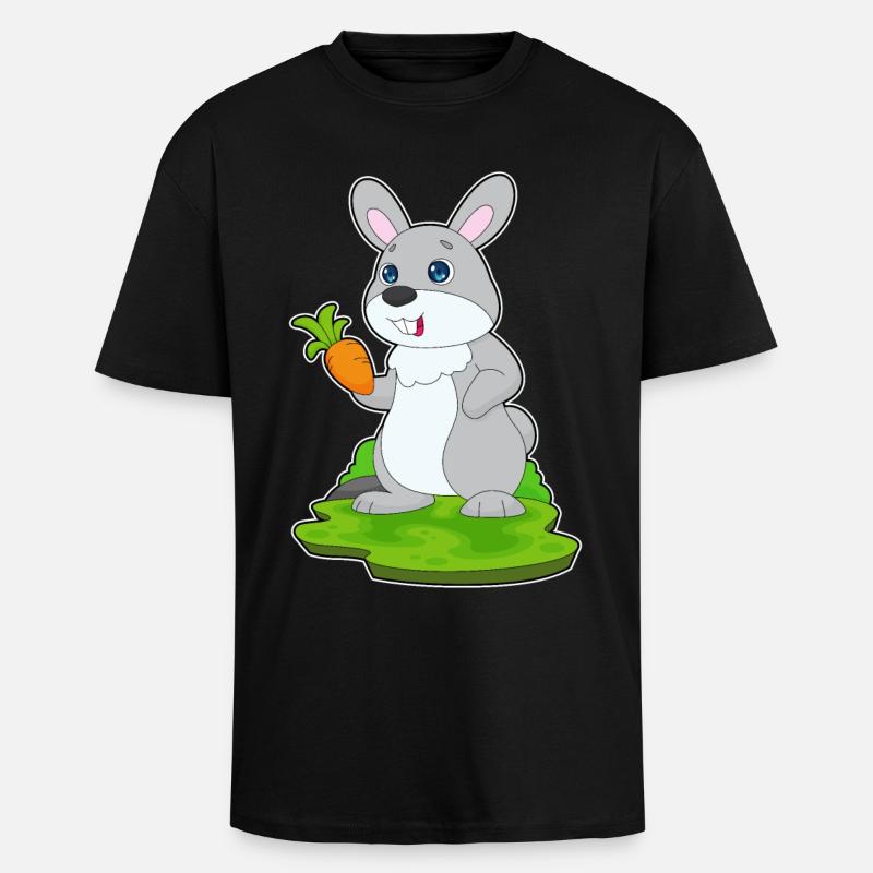 Rabbit Carrot - Unisex Oversized Heavyweight T-shirt - black