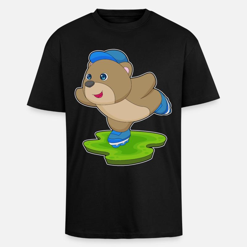 Bär Inline skating Inline skates - Unisex Oversized Heavyweight T-shirt - black