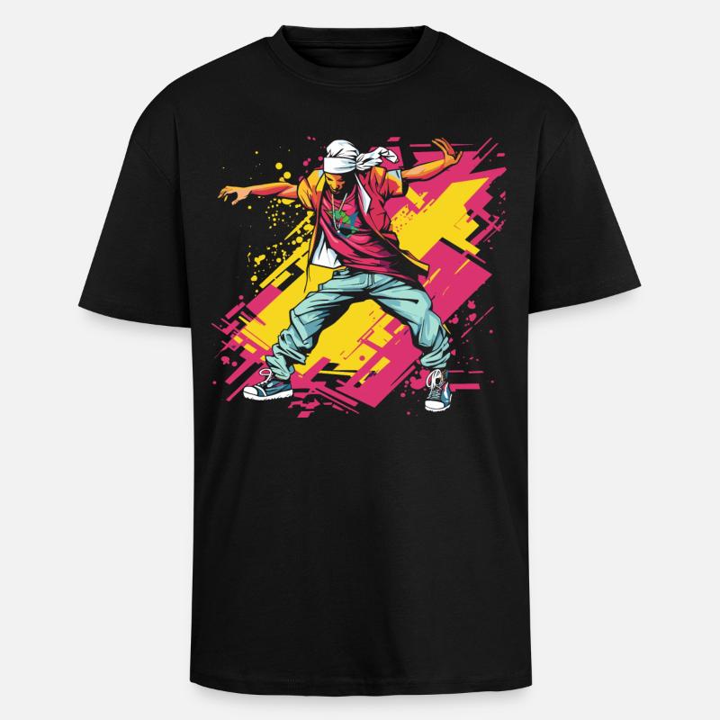 Breakdancer Graffiti - T-shirt unisexe oversize épais - noir