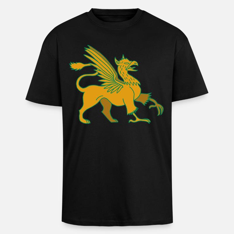 Fabelhaftes Tier, der Greif - Oversized Heavyweight Unisex T-Shirt - Schwarz